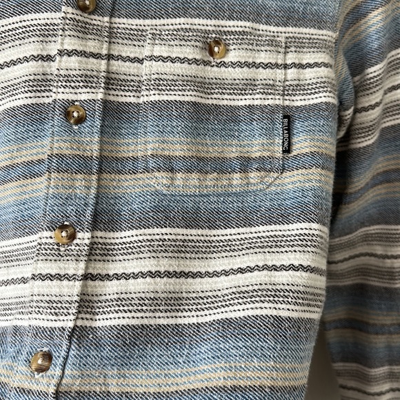 Billabong Women's Core Fit/Stretch Striped Hooded Button Down Sweatshirt Small - Picture 7 of 14